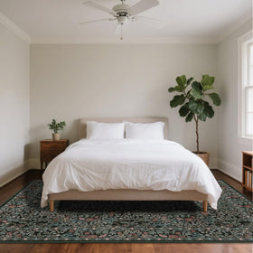 Shinefly floral vintage low-pile rug adds timeless charm and soft underfoot.