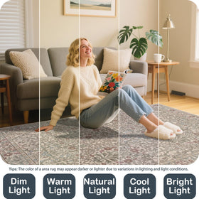 Shinefly machine-washable area rug eases quick cleanups for busy homes
