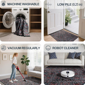 Shinefly pet-friendly rug resists stains and fur, helping maintain a tidy living area.