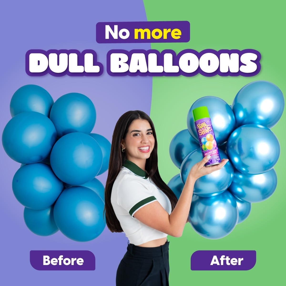 Shiny Fiesta fragrance-free formula ideal for indoor party décor