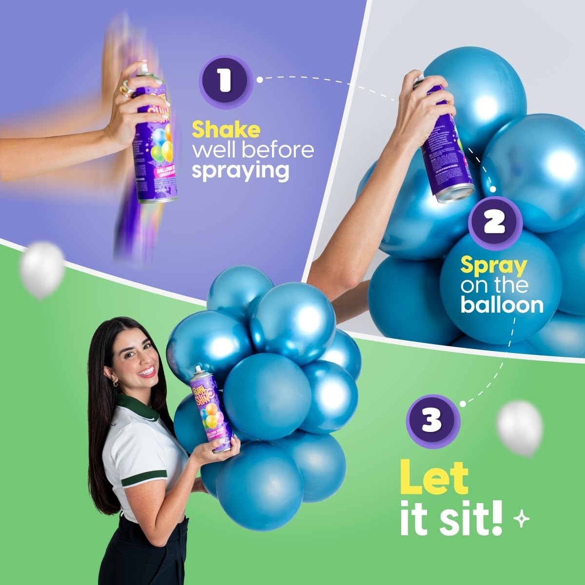 Easy mist application by Shiny Fiesta for wedding and party decor