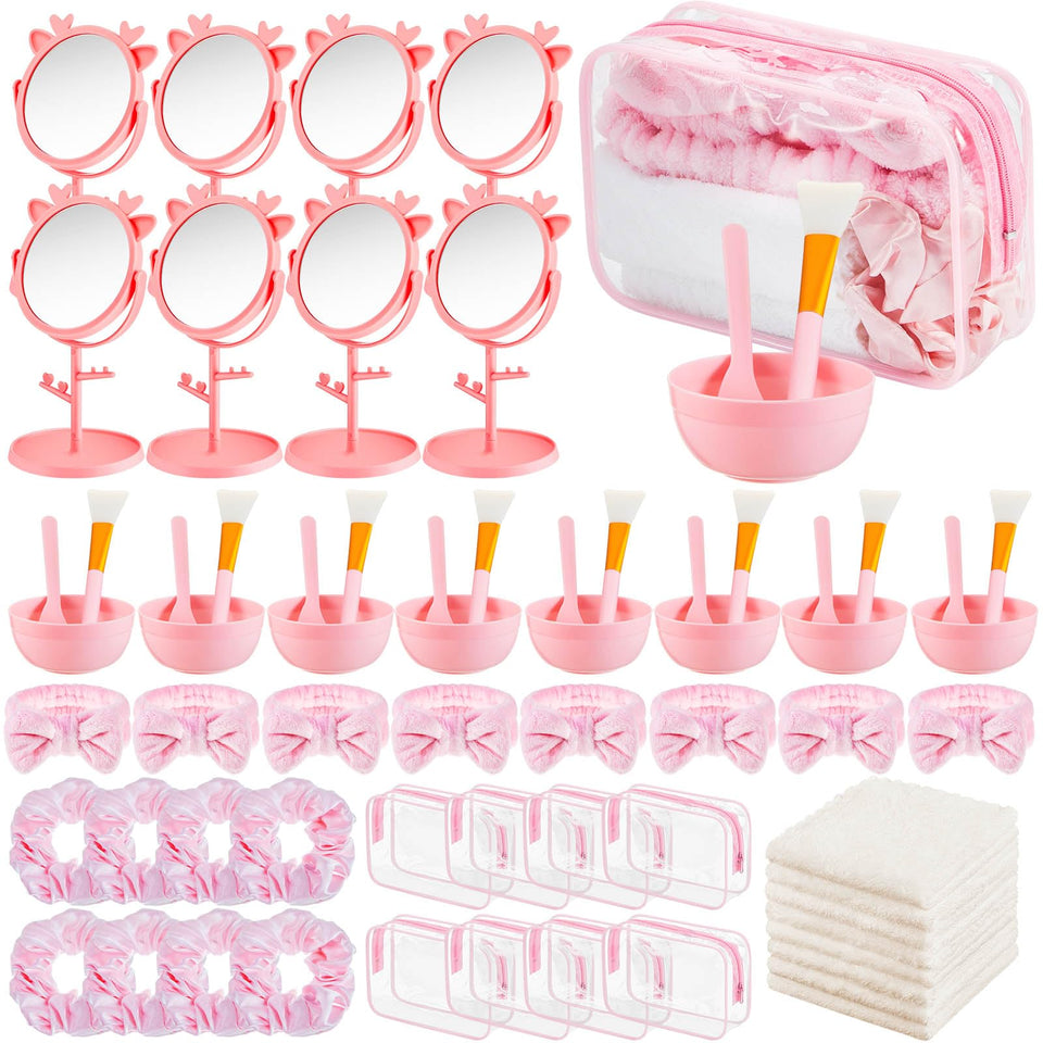 Shinylin 8-set spa sleepover pink pack for at-home pampering sessions