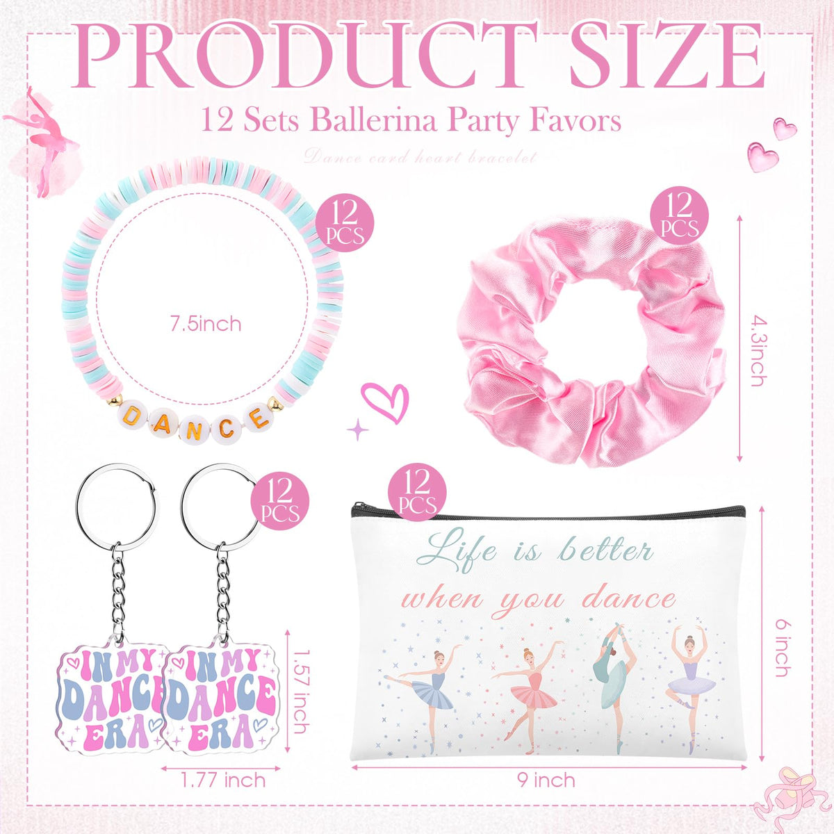 Shinylin dance bracelets with pink, blue, and white beads for team spirit.