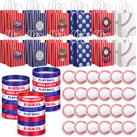 ShinyRelief baseball bracelets with colorful patterns for a fun party look.