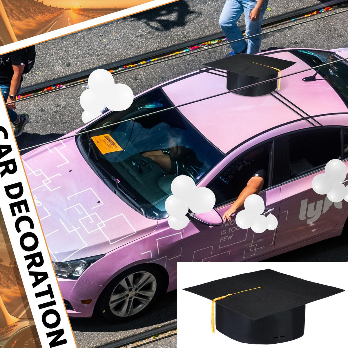 ShinyRelief felt material cap offers durable, reusable car decoration.