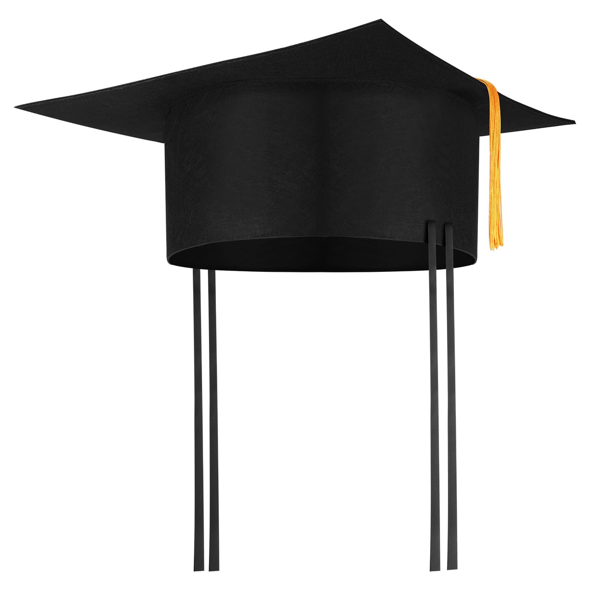 ShinyRelief giant graduation cap car topper in black felt with yellow tassel for standout celebrations.