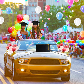 ShinyRelief graduation cap car decor includes ribbon kit for secure installation.