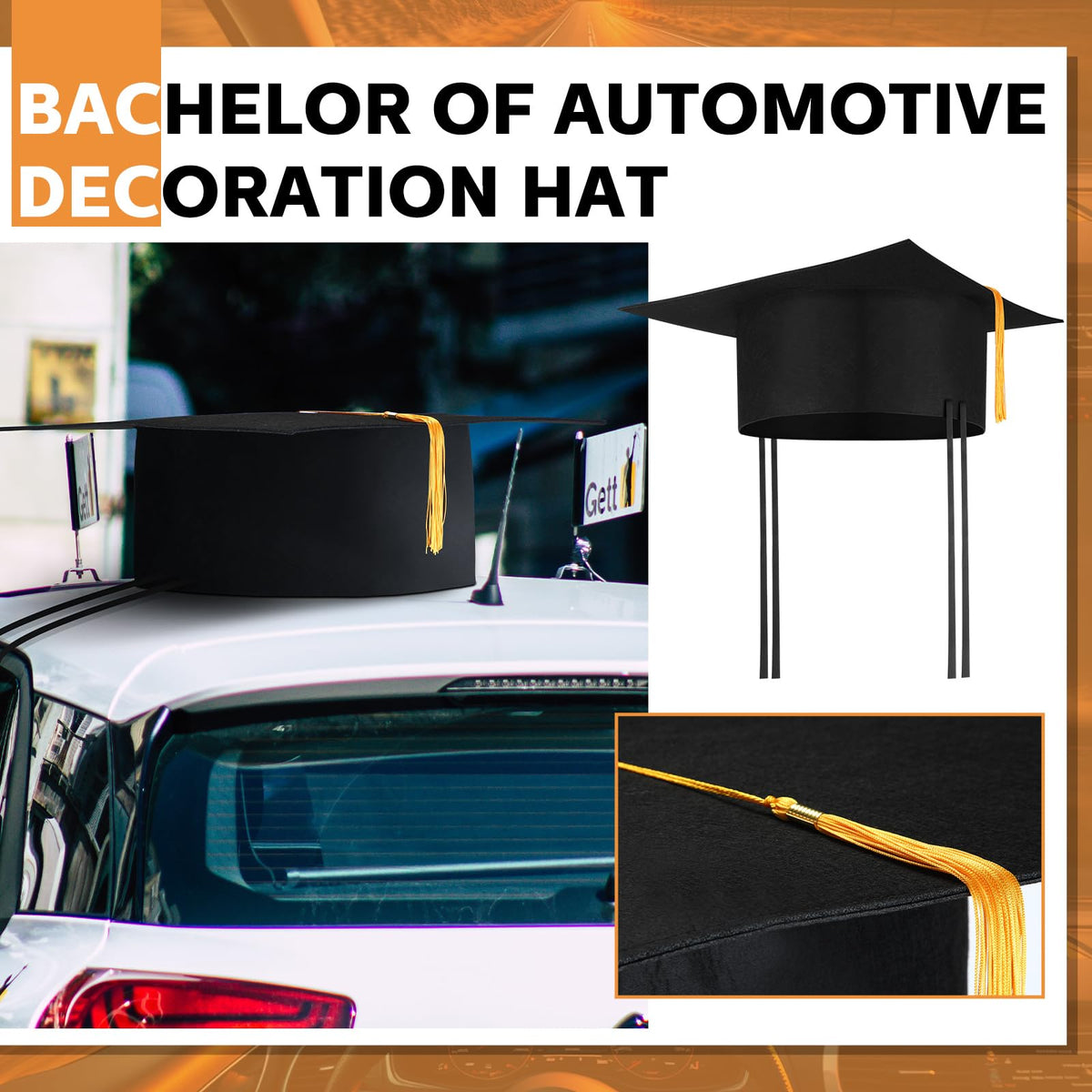ShinyRelief oversized cap car topper shown at 20.47 inches for high visibility.