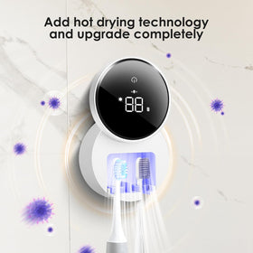 Shker wall-mounted toothbrush cleaner with auto-inductive lid for touch-free operation