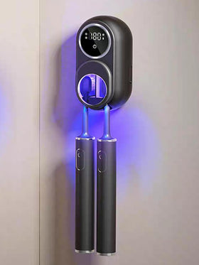 SHKI toothbrush cleaner wall mount with LED screen showing status and progress