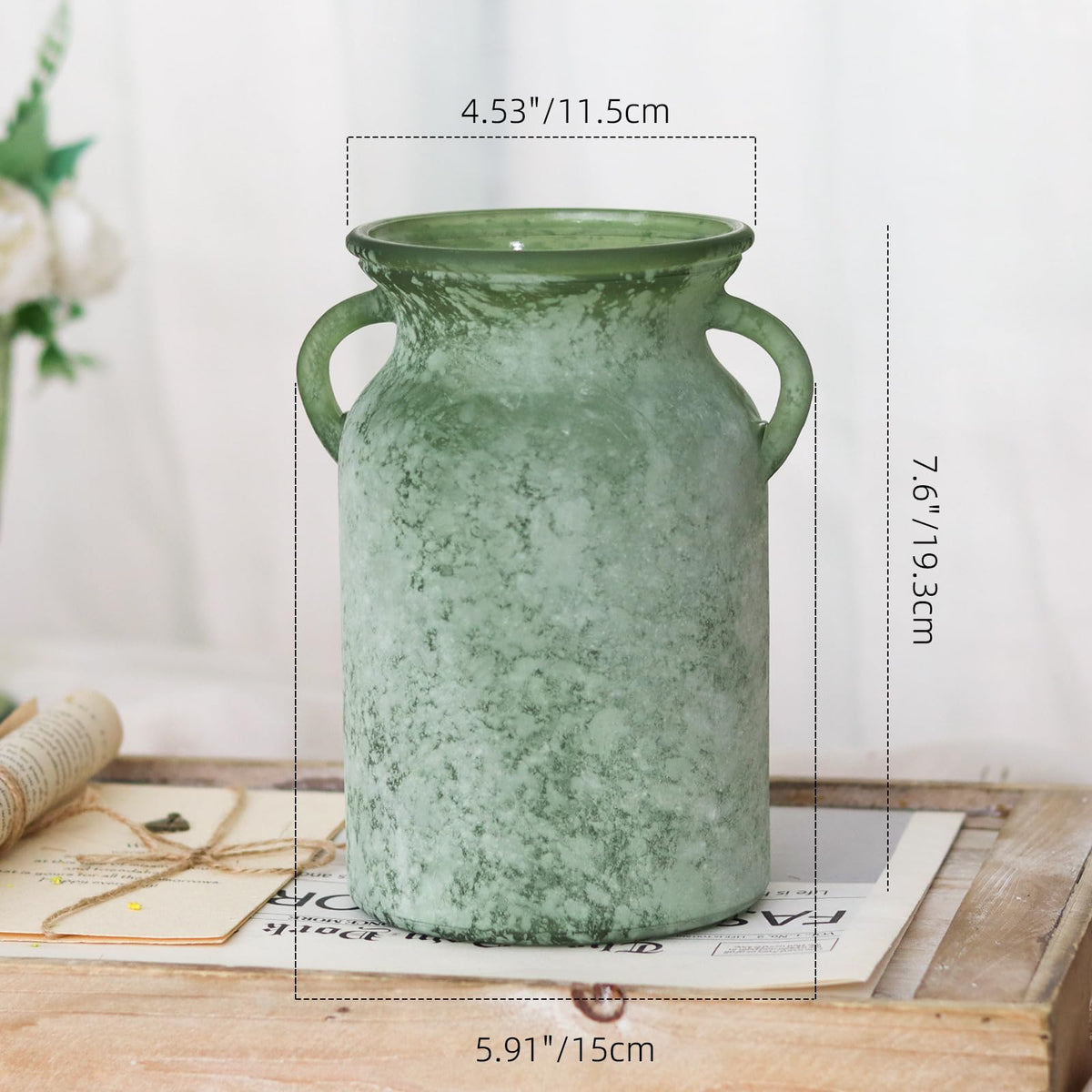SHMILMH vase with dried botanicals, 8 inches, elegant seasonal display.