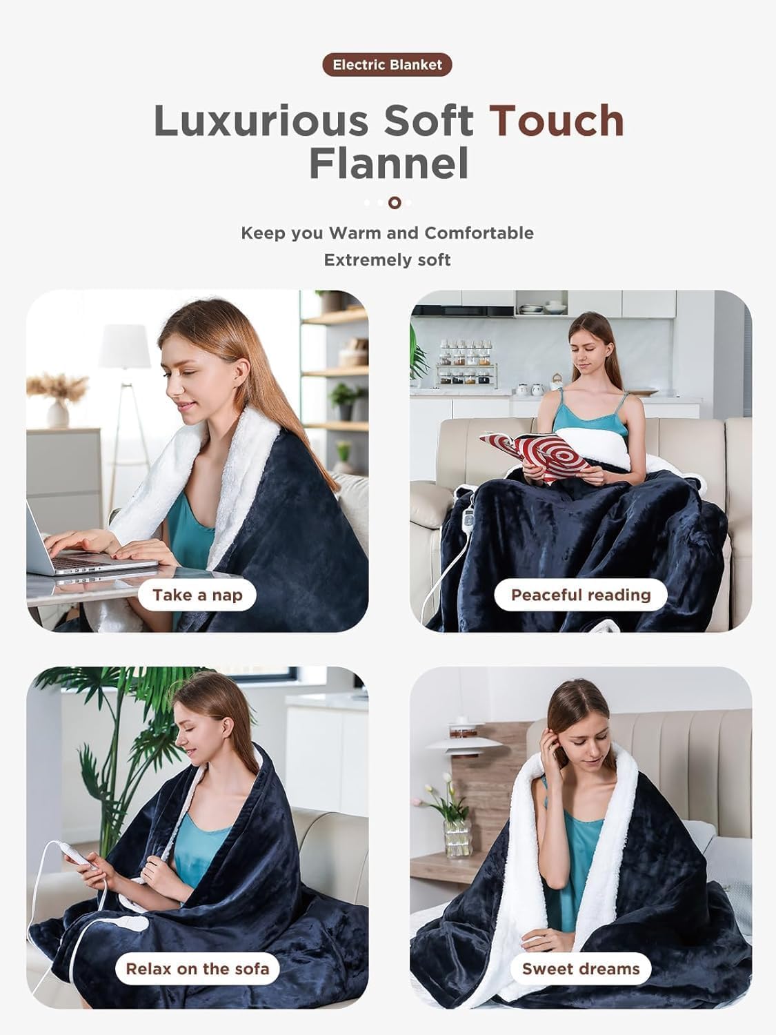 Shodu blanket shows detachable controller and long 6.2 ft cord.