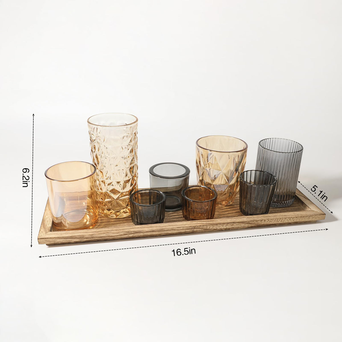 SHOHAYTO brown glass votives in varied sizes ready for tea light use