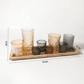 SHOHAYTO brown glass votives in varied sizes ready for tea light use