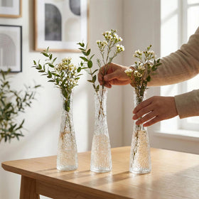 SHOHAYTO office-desk vase brings subtle sparkle to workspaces.