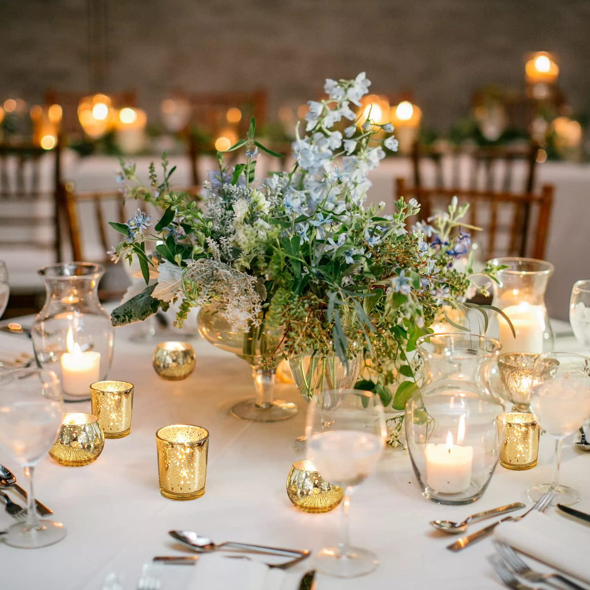 SHOHAYTO round and regular votives showcase speckled texture on tabletops.