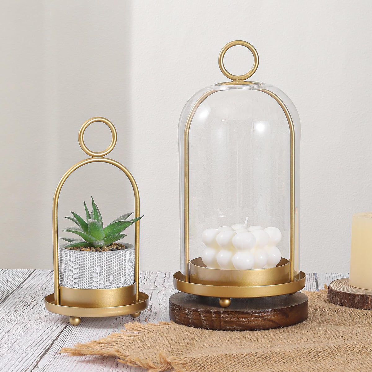 SHOHAYTO hanging brass candle holder for ceiling displays.
