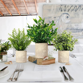 Shohayto three-pack faux plants suit wedding or event decor with hassle-free setup.