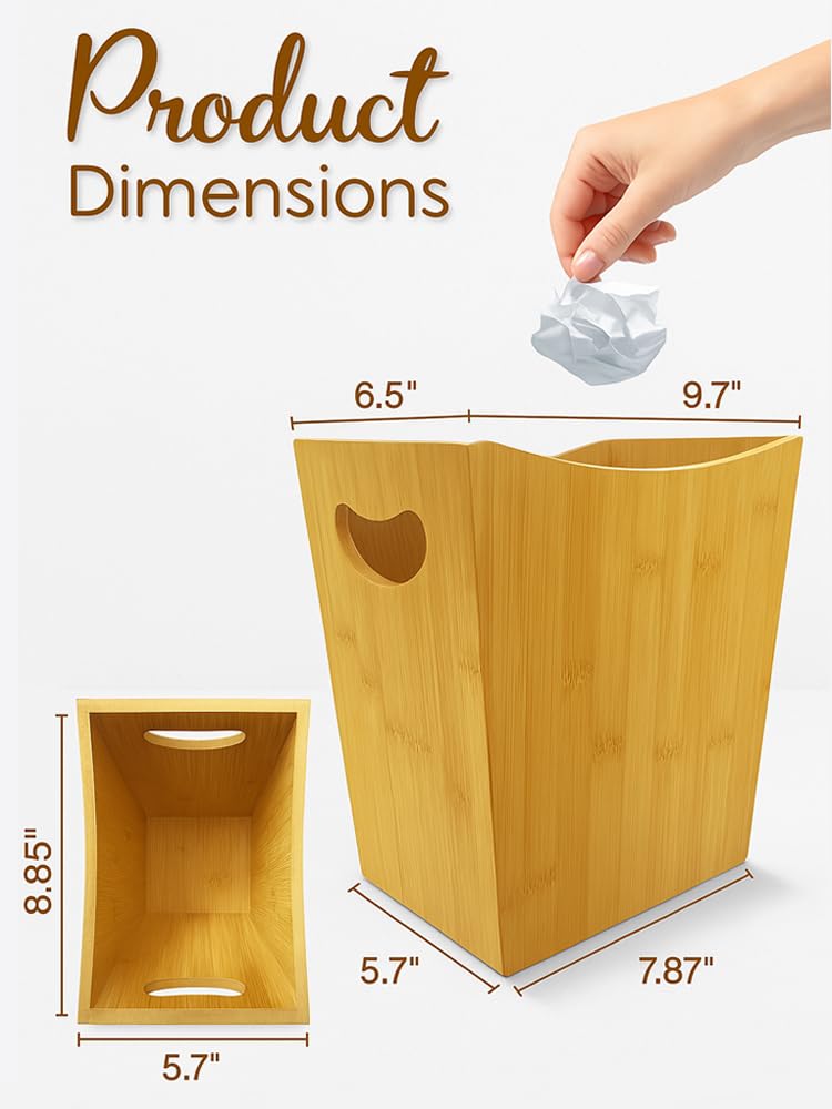 Sholramo trash can with handles, easy transport in any room.