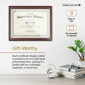 Shop Awards and Gifts presentation box protects certificates during travel.