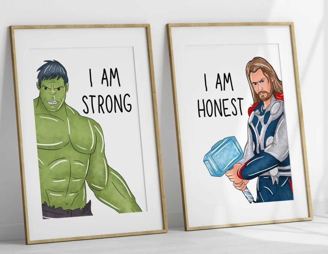 ShopHaven Captain America art print pairs with frames for gallery walls