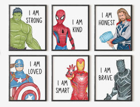 ShopHaven Iron Man art print for vibrant superhero bedroom decor