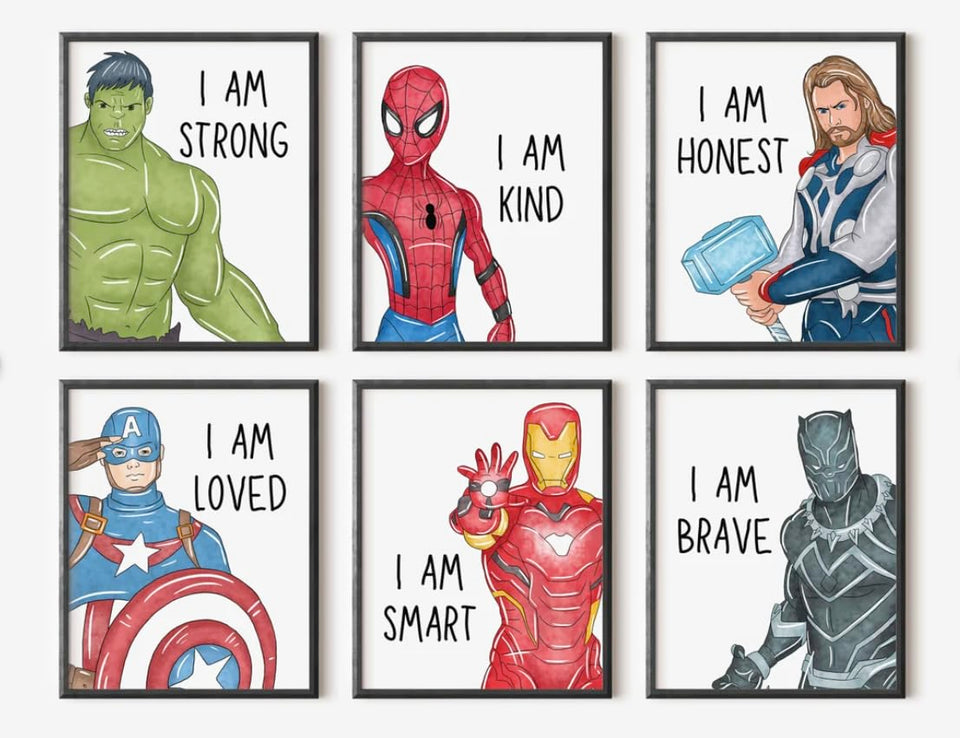 ShopHaven Iron Man art print for vibrant superhero bedroom decor