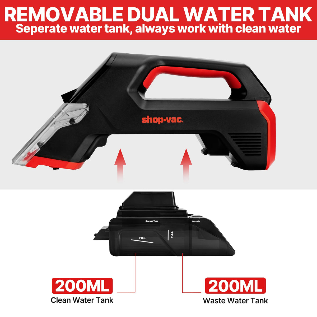 Shop-Vac 3-in-1 spot cleaner demonstrates strong suction for deep fabric cleaning