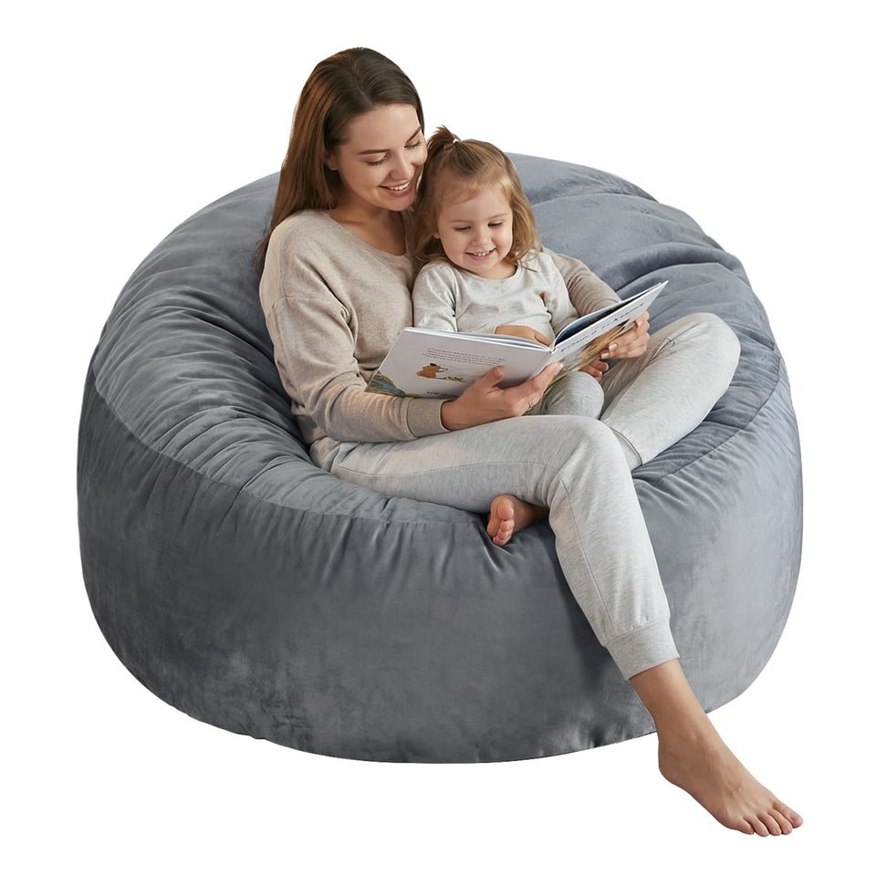 SHOUREN 3ft bean bag chair with pull-handle offers easy repositioning for cozy seating.