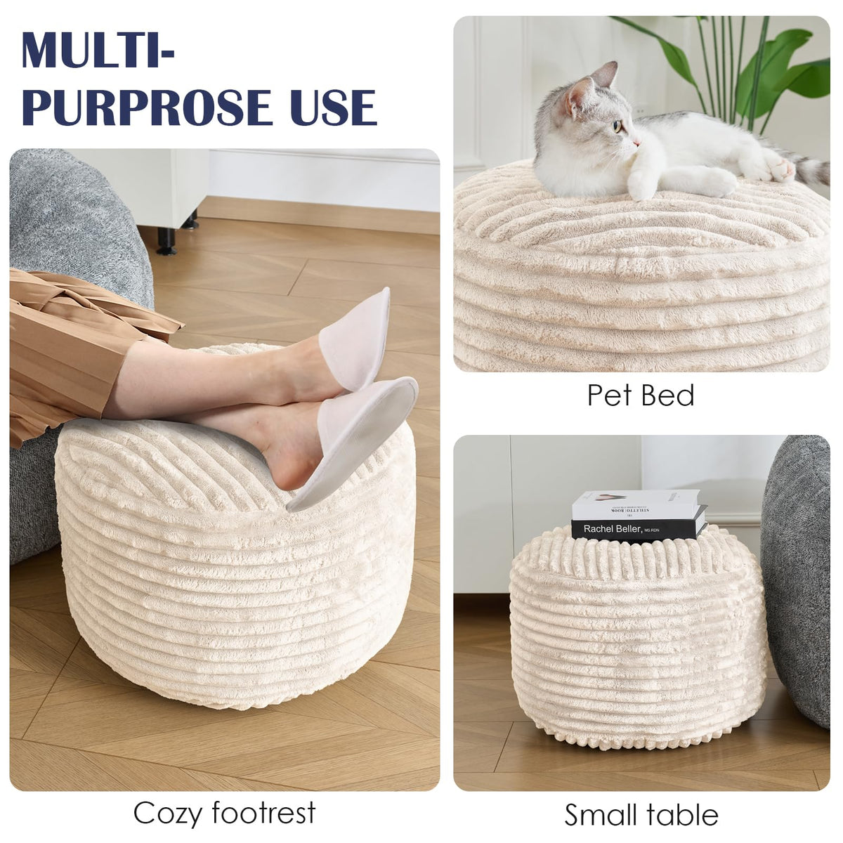 SHOUREN pouf ships compressed and expands into full form