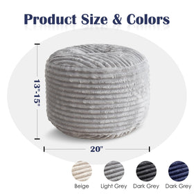 SHOUREN light-grey pouf ottoman complements modern living spaces.