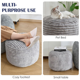 SHOUREN storage ottoman footstool keeps small items neatly tucked away.