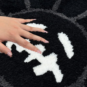 Shovagy Trippy Happy Face Rug delivers quick-dry, absorbent comfort for bathrooms and entryways.