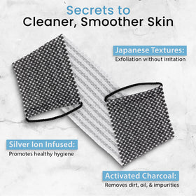 Shower Bouquet charcoal washcloth helps assist in purifying pores during shower routine.