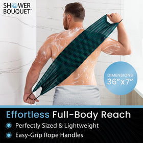 Shower Bouquet easy-grip exfoliating washcloth for full-body reach