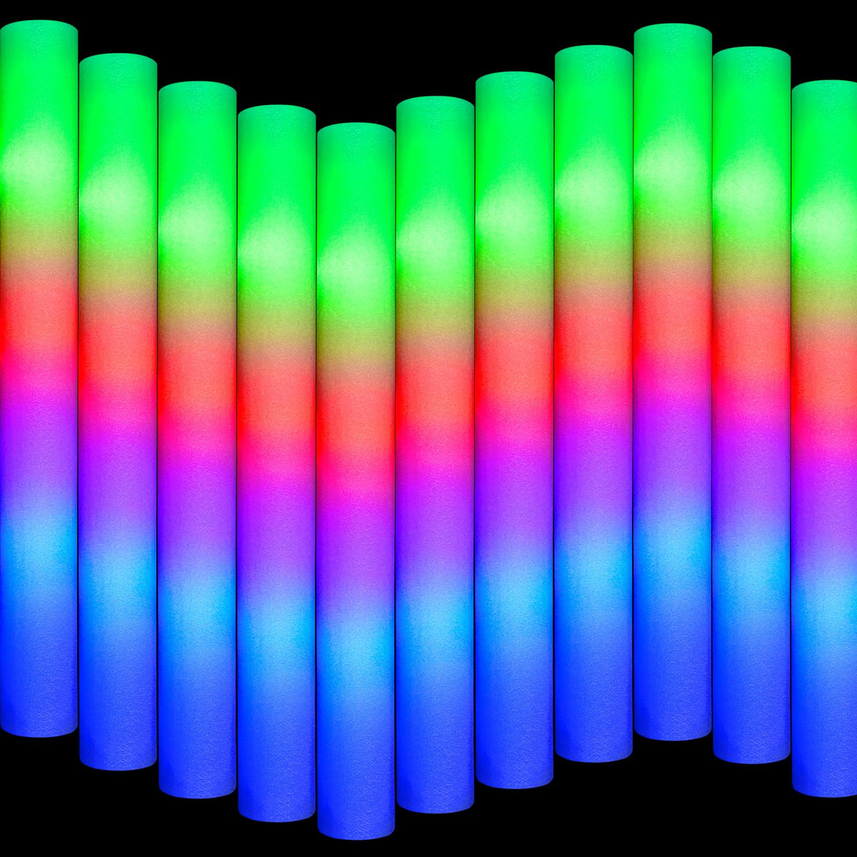 SHQDD foam glow stick 70-pack glows vividly to energize any party.