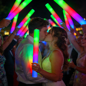 SHQDD foam glow stick replaceable batteries extend party illumination.