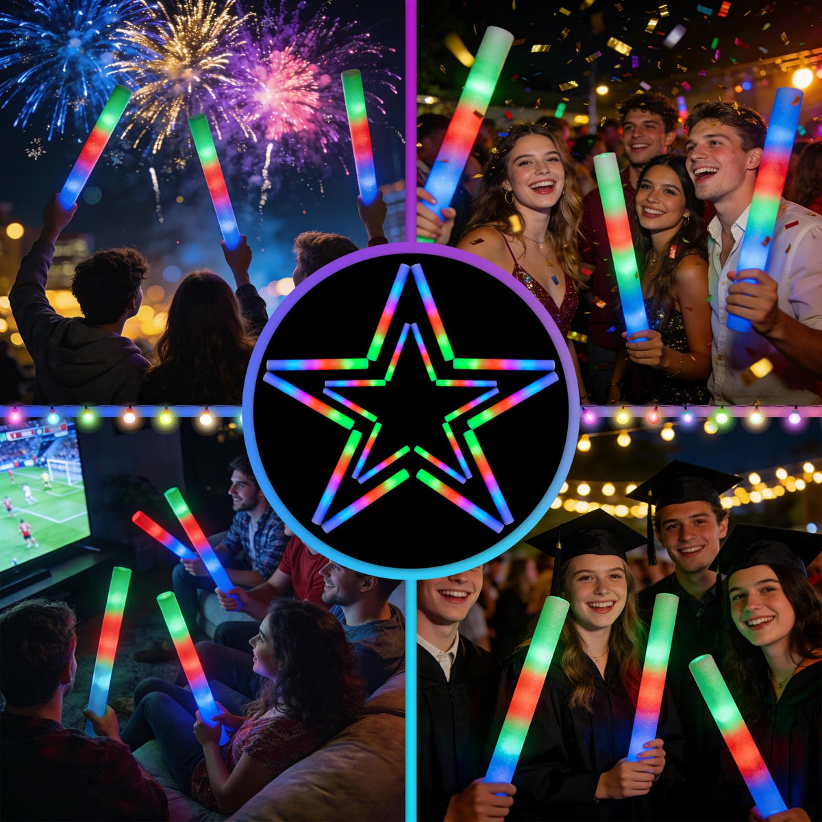 SHQDD foam glow stick safe bendable material is comfortable for all ages.