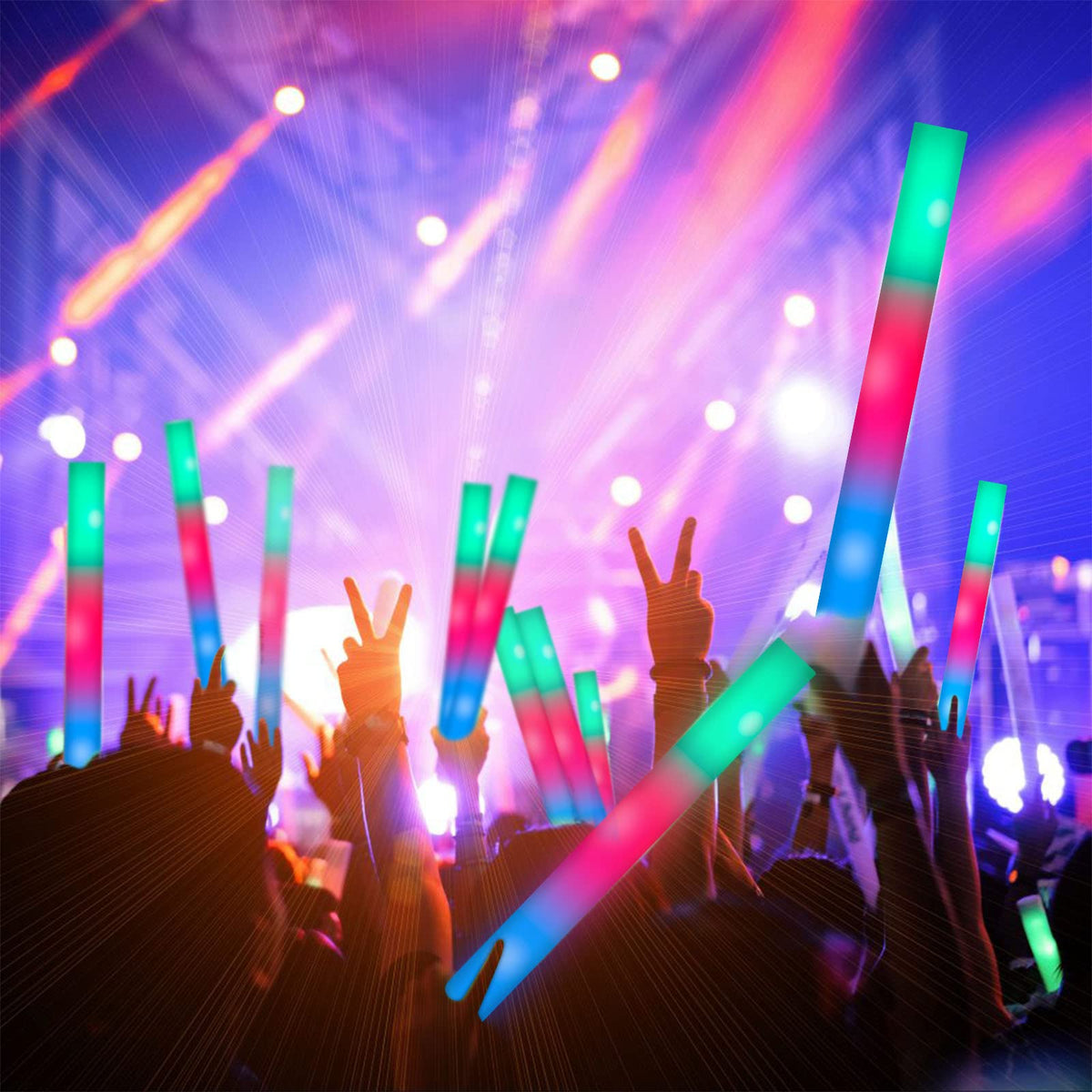 SHQDD LED glow stick at a concert crowd for colorful energy.