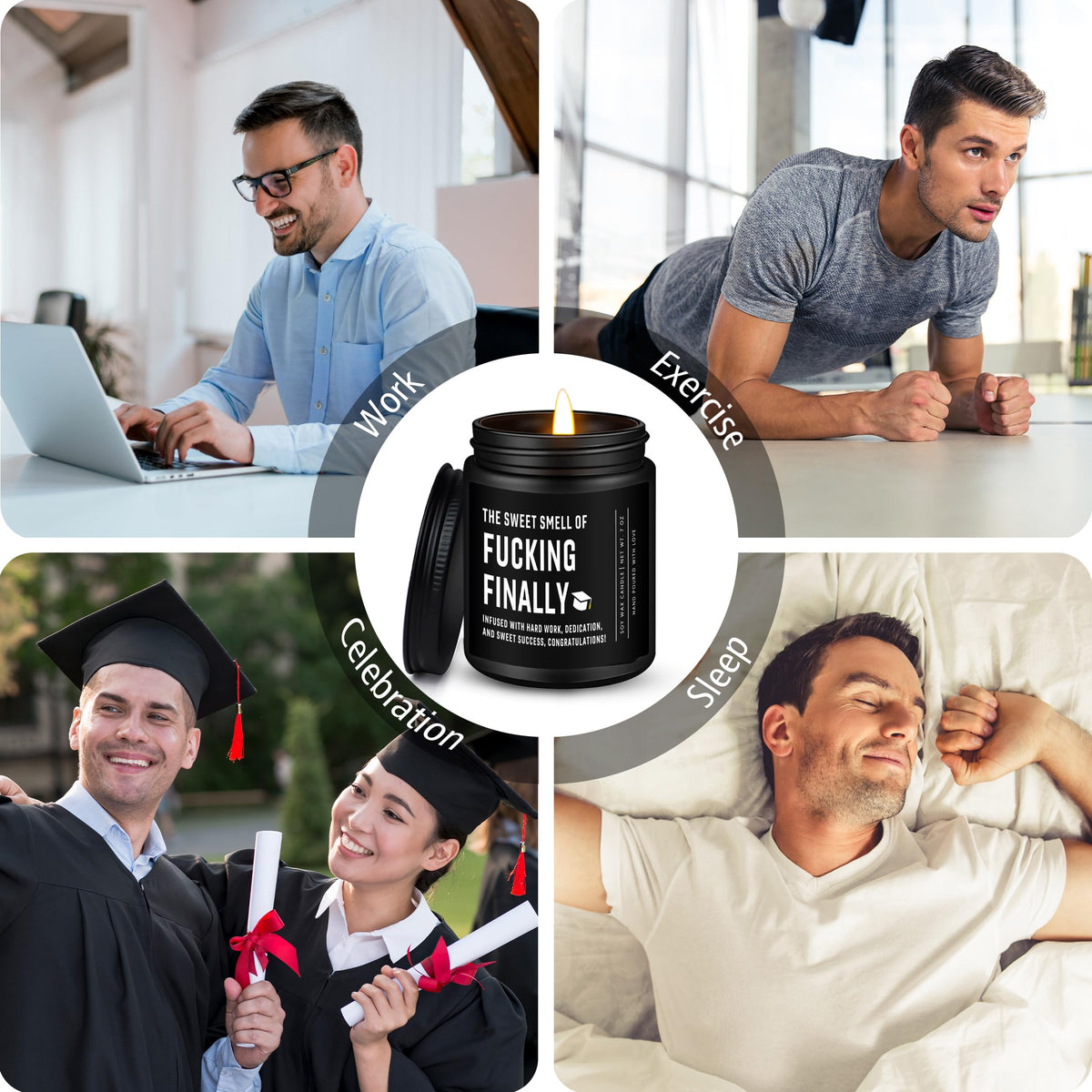 Shqiueos 7oz candle size ideal for desks.