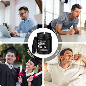 Shqiueos 7oz candle size ideal for desks.