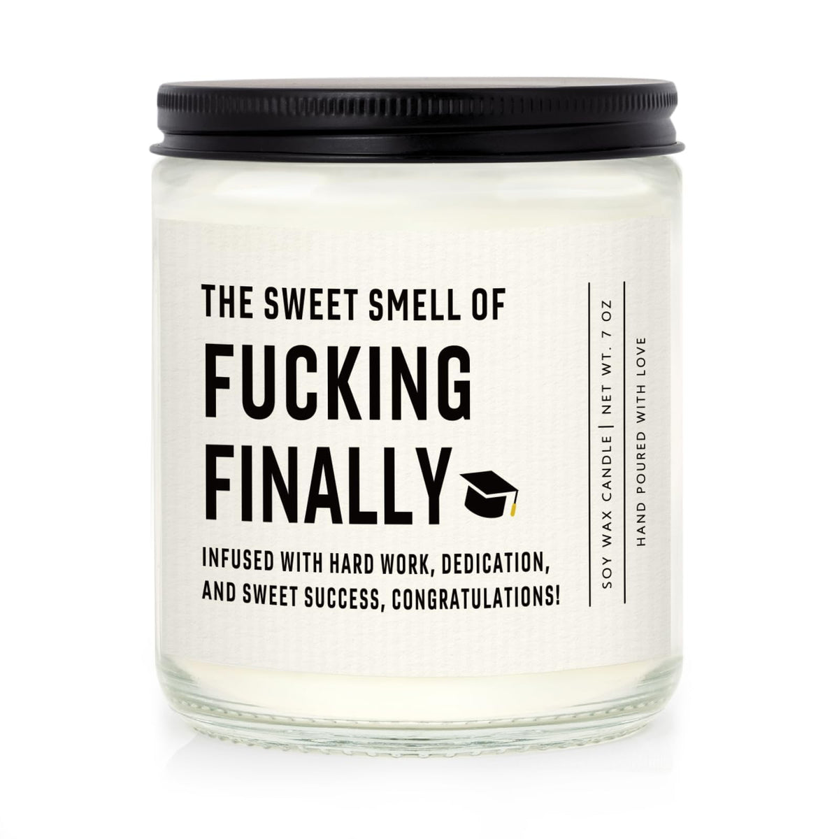 Shqiueos graduation candle with lavender scent enhances celebrations in any space.