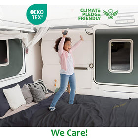 Shreem Linen sheet set offers year-round comfort for cozy RV camping nights.