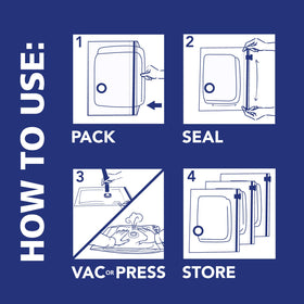 Shrink-Pak bag beside a moving truck demonstrates organized storage.