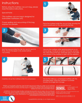 Shrink-Pak protective bag keeps mattress clean when storing long-term.