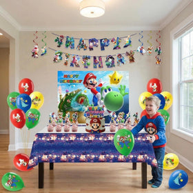 SHSAIEDHA Mario backdrop creates immersive cartoon scene for memorable party shots