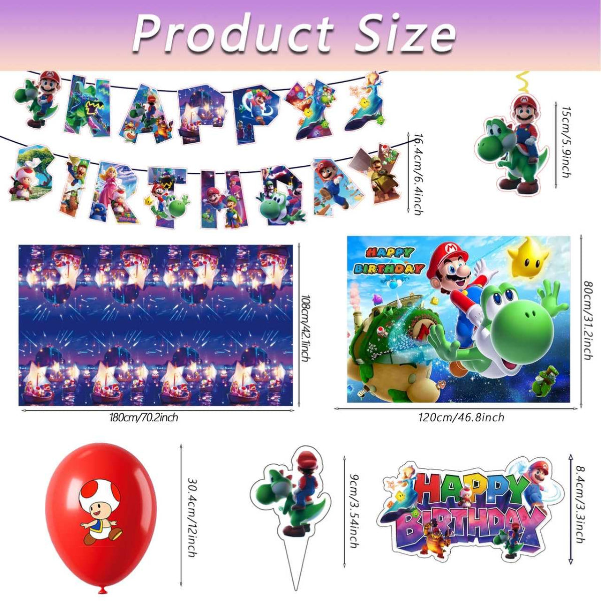 SHSAIEDHA Mario cake topper adds a playful crown for cupcakes