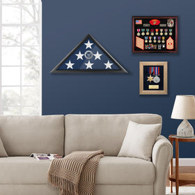SHTALHST flag display case includes mounting hardware for quick, reliable installation.