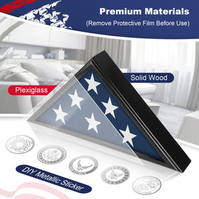 SHTALHST flag display case interior view shows snug flag fit and clean presentation.