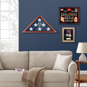 SHTALHST flag display case RBrown fits standard 9.5x5 flag securely.